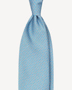 Viola Milano Chain Circle Selftipped Italian Silk Tie / Light Blue