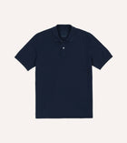 Drake's Washed Cotton Pique Shirt / Navy