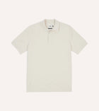 Drake's Washed Cotton Pique Shirt / White