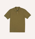 Drake's Washed Cotton Pique Shirt / Green