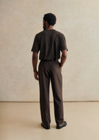 De Bonne Facture Two Pleat Trousers / Dark Brown