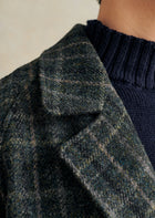 De Bonne Facture Grandad Coat Harris Tweed Wool / Grey Windowpane Check