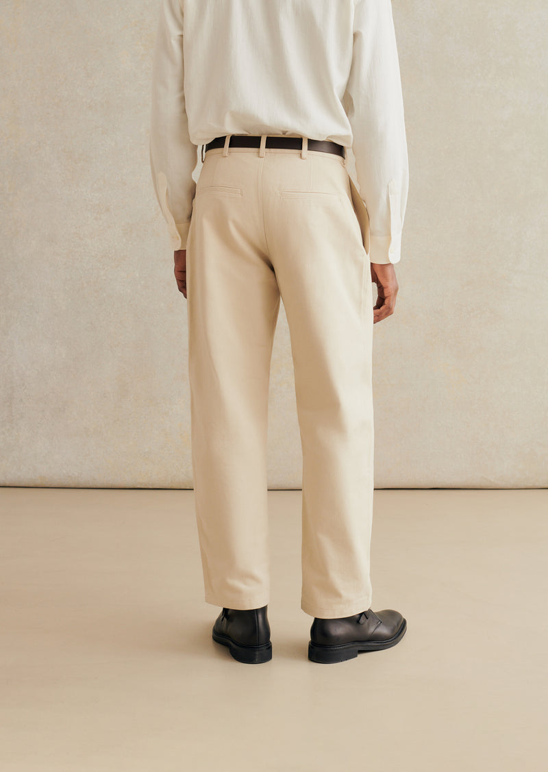 De Bonne Facture Heavy Cotton Drill Balloon Trousers / Cream