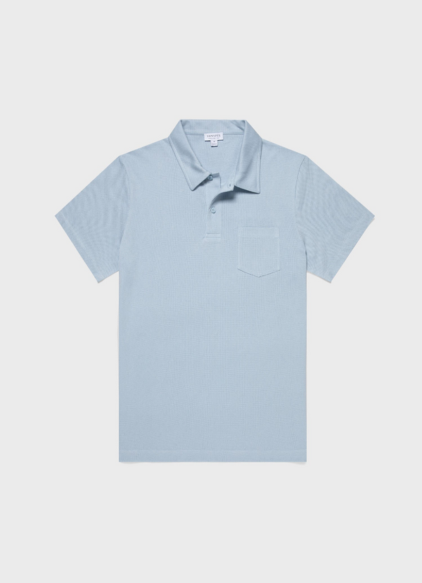 Sunspel Riviera Polo Shirt / Blue Mist