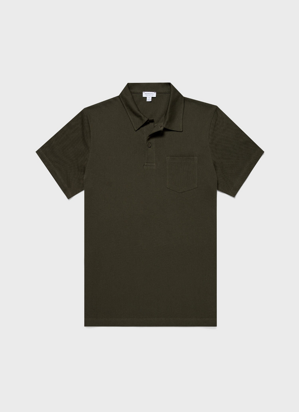 Sunspel Riviera Polo Shirt / Pine Green