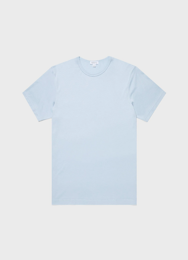 Sunspel Crew Neck T-Shirt / Blue Mist