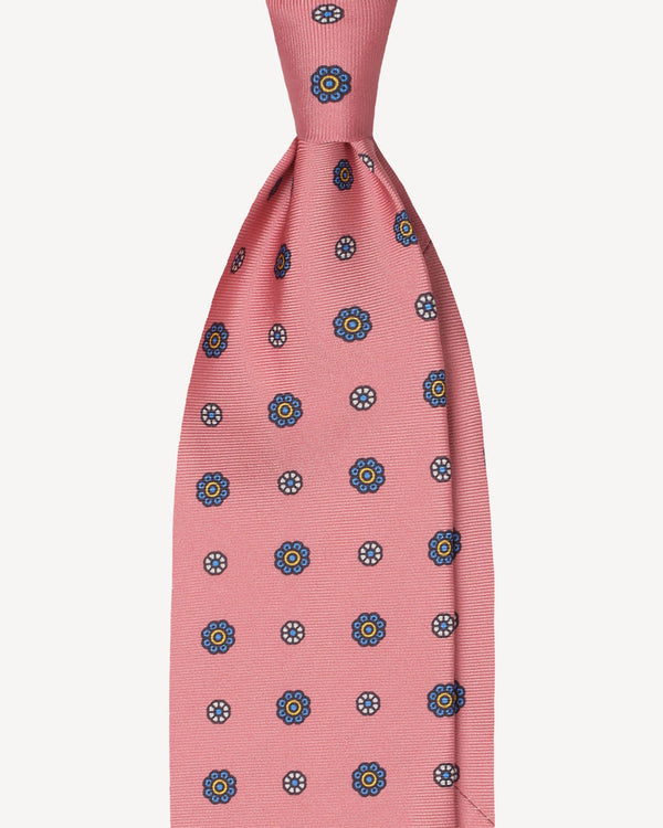 Viola Milano Mix Floral Selftipped Italian Silk Tie / Rose Bloom