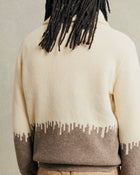 De Bonne Facture Jacquard Zipped Sweater / Natural White