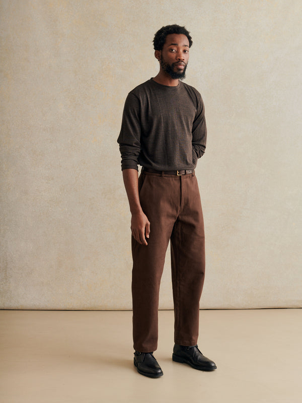 De Bonne Facture Heavy Cotton Drill Balloon Trousers / Brown