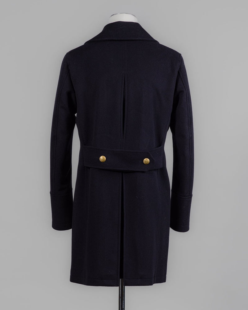 Back Length 95cm (Size 50)
Composition: 90% Wool 10% Cashmere
Lining: 100% Viscose
Padding: 100% Polyester
Model: 50164 Peacoat Lungo Maestrale
Article: 7627
Color: 91 / Navy Sealup Wool &amp; Cashmere Peacoat / Navy