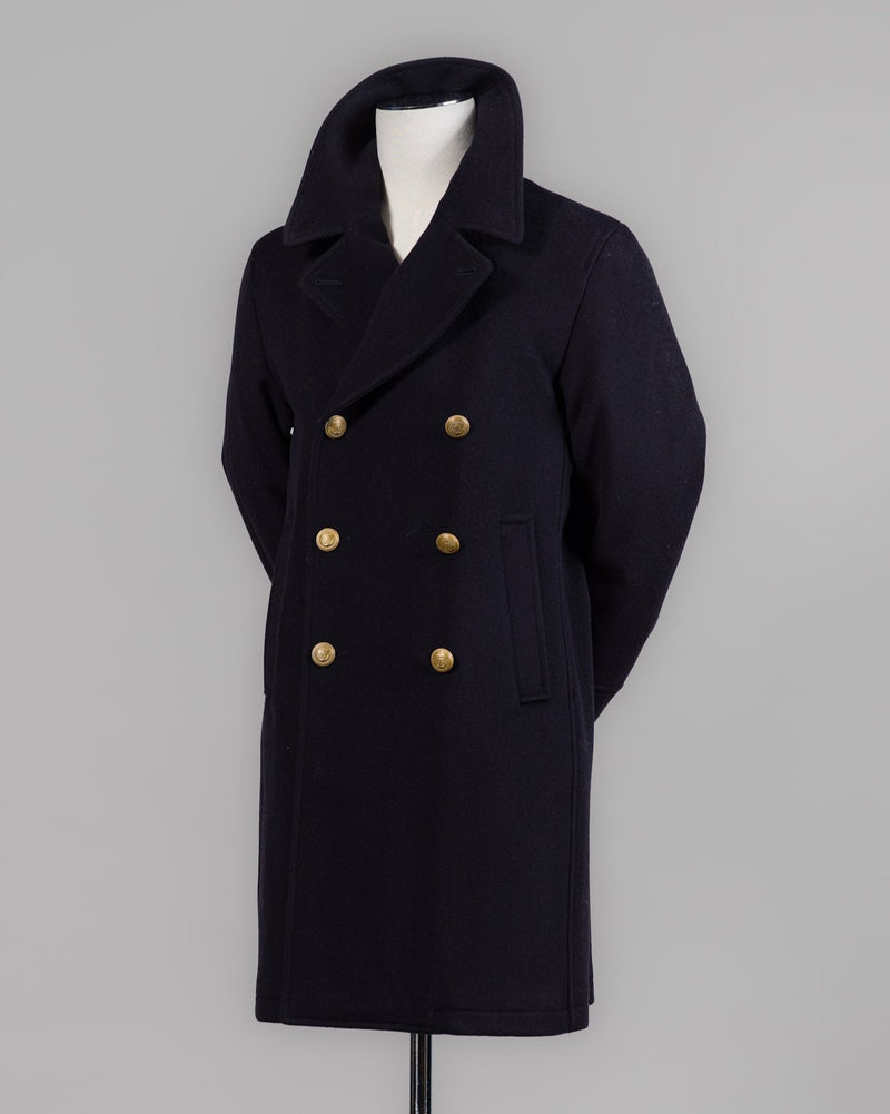 Back Length 95cm (Size 50)
Composition: 90% Wool 10% Cashmere
Lining: 100% Viscose
Padding: 100% Polyester
Model: 50164 Peacoat Lungo Maestrale
Article: 7627
Color: 91 / Navy Sealup Wool &amp; Cashmere Peacoat / Navy