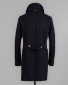 Back Length 95cm (Size 50)
Composition: 90% Wool 10% Cashmere
Lining: 100% Viscose
Padding: 100% Polyester
Model: 50164 Peacoat Lungo Maestrale
Article: 7627
Color: 91 / Navy Sealup 
Made in Italy Sealup Wool & Cashmere Peacoat / Navy