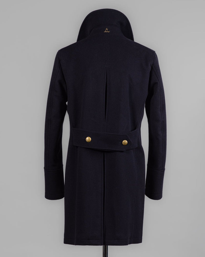 Back Length 95cm (Size 50)
Composition: 90% Wool 10% Cashmere
Lining: 100% Viscose
Padding: 100% Polyester
Model: 50164 Peacoat Lungo Maestrale
Article: 7627
Color: 91 / Navy Sealup&nbsp;
Made in Italy Sealup Wool &amp; Cashmere Peacoat / Navy