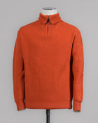 Model: Anorak
Article: 7.CI10
Color: Orange
90% Wool 10% Cashmere
Made in Florence, Italy G.R.P. Firenze Ribbed Half-Zip Knit / Orange