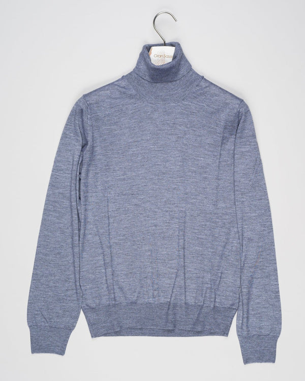 Gran Sasso Cashmere & Silk Roll Neck / Silver