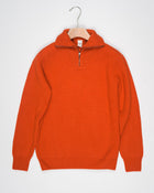 Model: Anorak
Article: 7.CI10
Color: Orange
90% Wool 10% Cashmere
Made in Florence, Italy G.R.P. Firenze Ribbed Half-Zip Knit / Orange