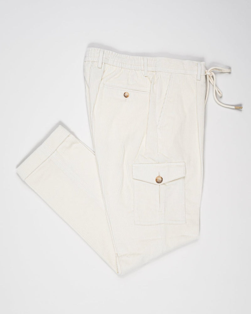 Article: 76111/52202
Composition: 100% Cotton
Color: 005 / Off White

Made in Italy
Gran Sasso Corduroy Cargo Pants / Off White