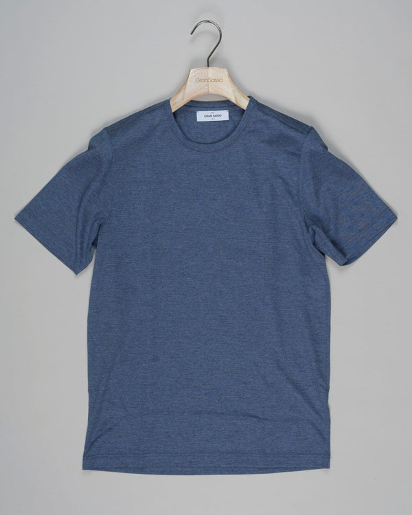 Article: 60130/69201
Color: 576 / Blue Melange
Composition: 100% Virgin Wool
Extrafine Merino
Made in Italy Gran Sasso Merino T-Shirt / Blue Melange