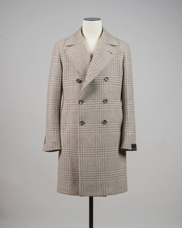 Tagliatore Prince Of Wales Overcoat / Light Brown