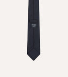 Drake's Silk Twill Tipped Tie / Navy