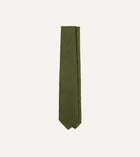 Drake's Silk Twill Tipped Tie / Green