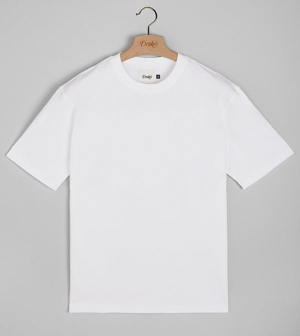 Drake's Cotton Crew Neck Hiking T-Shirt / White