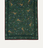 Drake's Floral Birds of Paradise Wool & Silk Scarf / Green