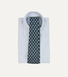 Drake's Jumbled Medallion Print Silk Self Tipped Tie / Navy