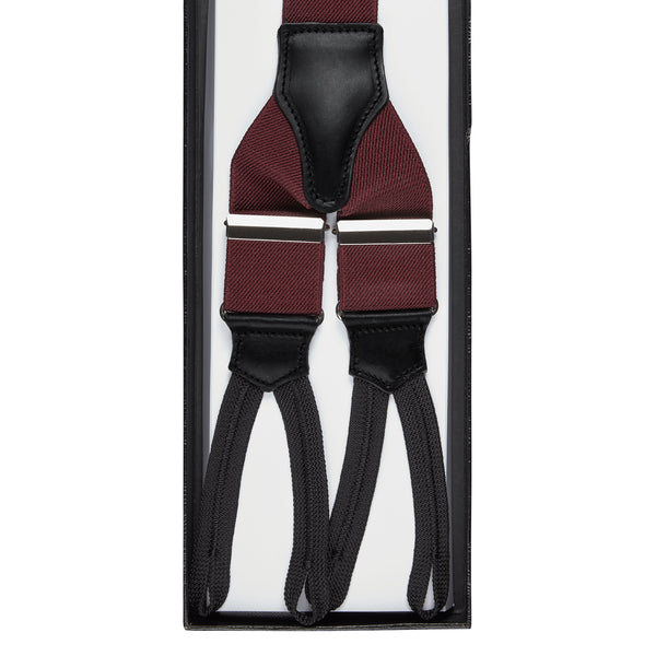 Viola Milano Classic Width Braces Braid Ends / Solid Burgundy