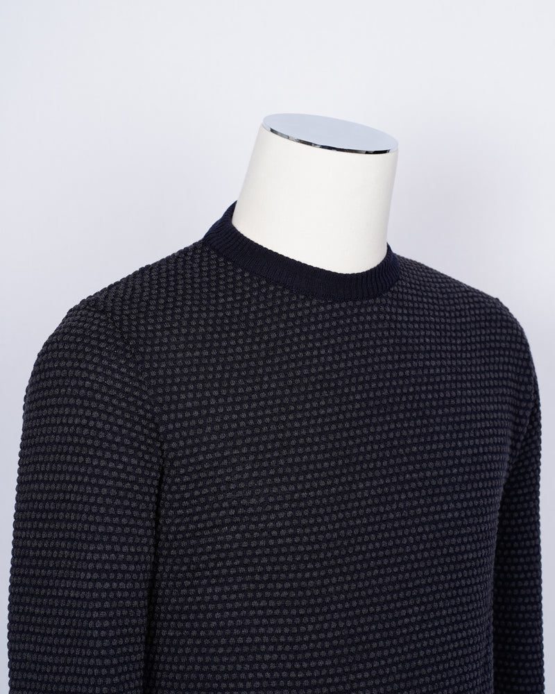 GRP Sweater vest in blue charcoal and brown retro diamond merino