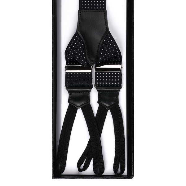 Viola Milano Classic Width Braces Braid Ends / Polka Dot Black